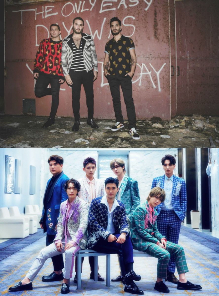 Foto de la colaboración entre Super Junior y el grupo Reik. | Facebook oficial de Super Junior